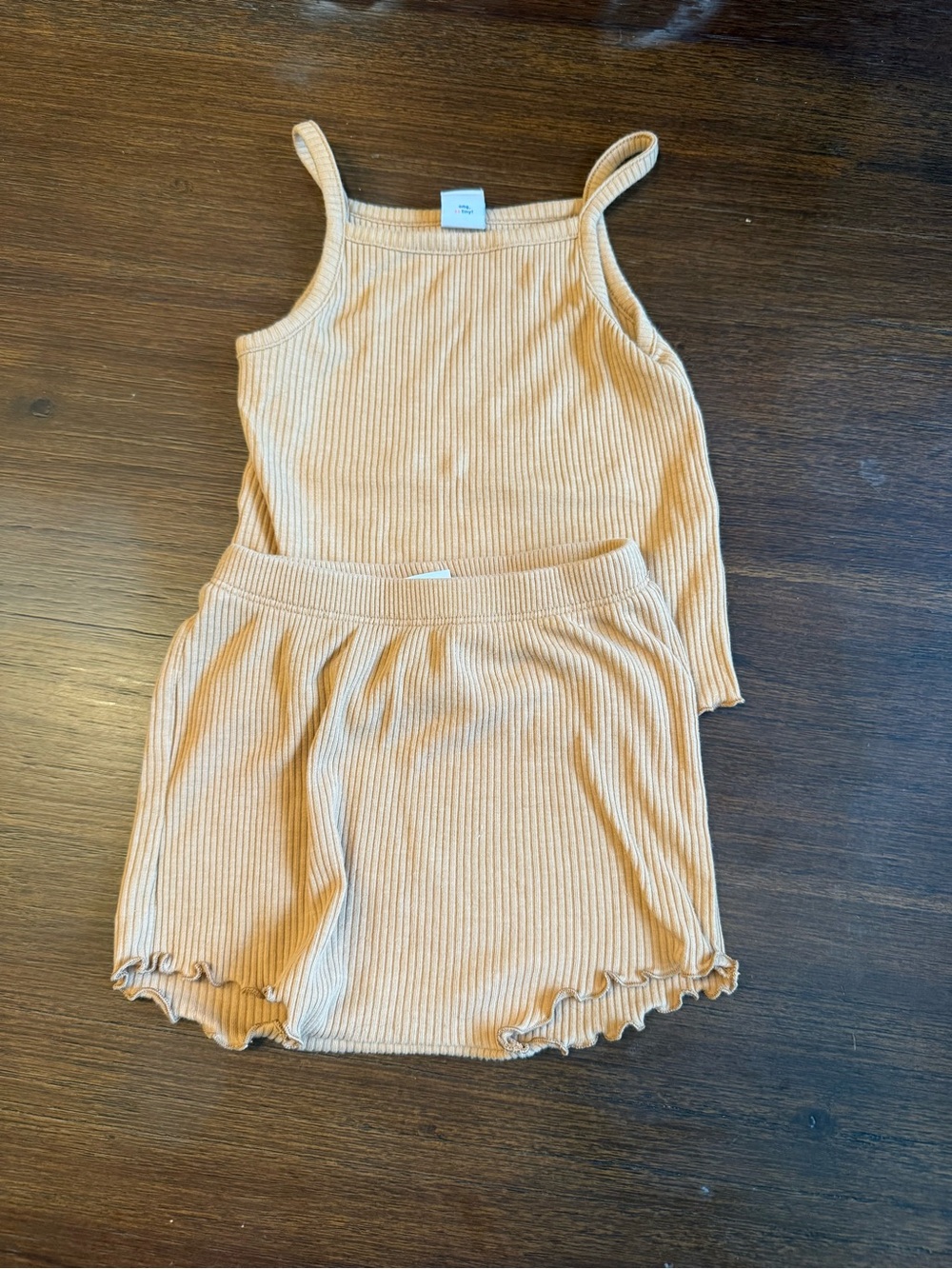 Kids Ribbed Tank and Shorts Set in Light Tan old navy